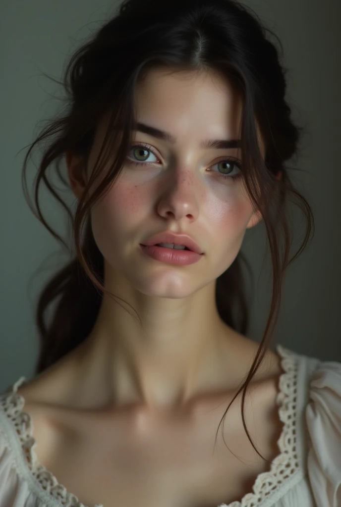 (head of&#39;artwork, Photorealistic:1.4, extremely complex:1.3, radiosity, photon maping, dtx, 8k), ((((necklace close up, t-shirt blanc, wetty, [mediuml breasts:tetas grandes:0.8])), wetty, [skin detail:freckled:0.7:peau mate], naturel, 19 year old teenage model), Dark room, ((douche en pierre, douche en verre, to do the housework)))