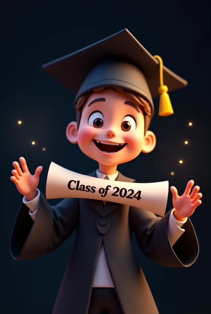 A time-lapse sequence showing the boy growing up, studying harder, and eventually receiving his graduation certificate. His face glows with pride as he holds the certificate, showing the good marks he has earned.