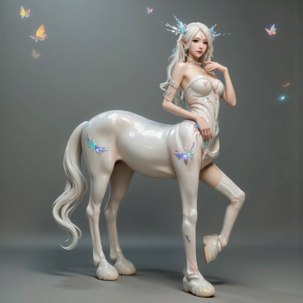 
1Centaur Girl，(((masterpiece))), (((Gorgeous))), ((( best quality ))), ((Super Fine)), ( high-precision CG illustration ), ((An extremely exquisite and beautiful )),  cinematic lighting .  to create fantastic works of art ，Imitate the style of the currently popular type masters. 作品应包含丰富而Gorgeous神话奇幻和童话奇幻元素， with colorful rainbow embellishments and deep gemstone tones . (( use a rainbow as the main color .))  The character's work is a delicate yet strong petite character  ， exude mystery and magic .  Pay close attention Complex facial features , For example,  charming eyes with bright colors and bold shadows .  The character's costume should be designed with gentle feathers , silk,  exquisite embroidery ,  and subtle iridescent details . merge ((( Translucent Rainbow ))),  dreamy colors, Dynamic illumination,  and detailed background elements ， creates awe and immersion . (( These elements include brightly colored magical flying birds and jewel-like rainbow-colored butterflies， they exude a magical aura .)) Consider the latest trends in fantasy art, such as incorporating unique illumination effects,  explore dynamic and engaging compositional techniques ,  and try out a unique palette .  from top artists on ArtStation and MidJourney . camera:  Choose an angle that highlights the character's beauty and enhances the magic of the work of art . illumination: Create depth and atmosphere with atmospheric illumination technology. Resolve :  pursue high-resolution art ， show intricate detail and clarity . Artistic Inspiration:  inspired by popular artists on ArtStation ,  explore different styles , type, and the theme .

information
