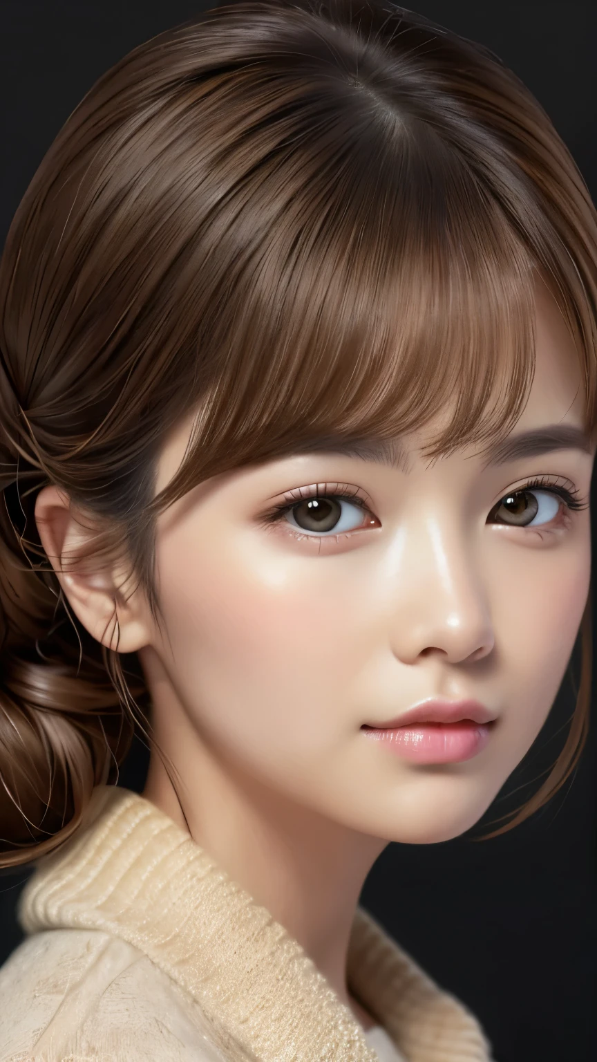 (Representative works:1.3)、(8k、 realistic 、 RAW photo、 Max Image:1.4)、(30 year old mature woman)、 small face 、 beautiful face、( realistic  Face)、 no makeup in the coal mine、  natural makeup、light makeup、 (  lots of dark brown hair )、 Beautiful Hairstyles、 realistic  eyes、 blonde twin tails 、 ( realistic な肌)、 beautiful skin 、 ( sweater)、 Confused、 charm、超 high definition 、 super real 、  high definition 、Golden Ratio