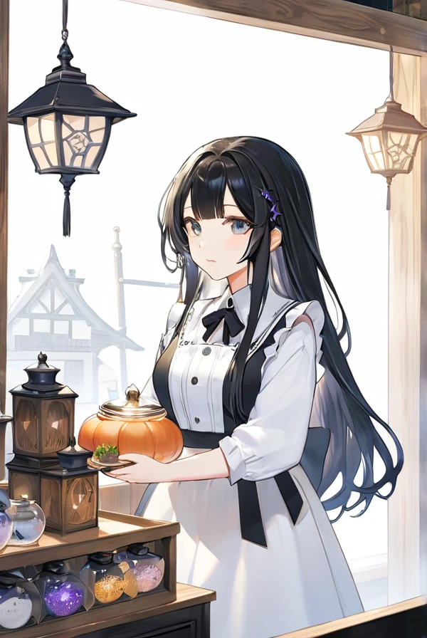  black hair, Long Hair,witch,witchの店,witchの薬屋,店番をするwitch