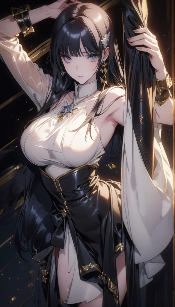 cleavage, Big breasts, Jewelry, Rich, Elegant, Attractive, 16 K, nffsw, nffsw, Raiden General, Best Quality, masutepiece. (Cinematic Digital Artwork: 1.3), High quality, masutepiece, of the highest quality, Super Detail, Illustration, [4K digital art],lndswgnr, (Sharp Focus: 1.5), (Moody lighting:1.2), depth of fields, bokeh, 4K ,(masutepiece:1.3), High resolution,  ultra-detailed, the Extremely Detailed CG Unity 8K Wallpapers, Realistic, Photorealsitic, Raw photo, beautifull detailed face, pale skin, realistic glistening skin, Detailed Cloth Texture, detailed hair texture, Perfect body, Beautiful face, acurate, Anatomically correct, Highly detailed face and skin texture, Natural neck length, (Beautiful hands), (Fair skin:1.2), thin legs, Thin feet, Detailed people,A detailed face,Detailed background,big breast,holdup leg,shamefull expassion, Double eyelids,smile,dance hole,show her panty,short skirt