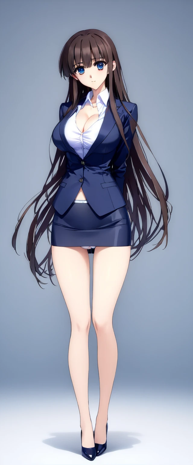 (masterpiece, best quality:1.2), Shader, front shot, 1girl, kawaii, (super big breasts, micro waist, very long legs:1.3), Black hair, midium bob hair, short height, scrawny and thin body, Light Skin, cute big eyes, cute beautiful thin face, miniskirt, blazer, pigeon-toed, wet and sweaty, big visible ribs, V sign, Trembling