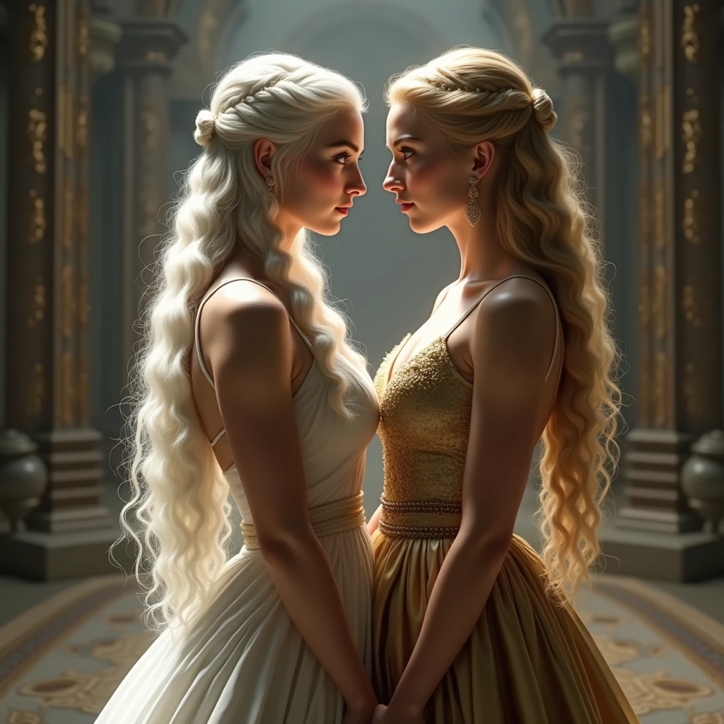 Best quality, masterpiece, ultra high res, (photorealistic:1.4), raw photo,Daenerys, off shoulder, cinematic lighting