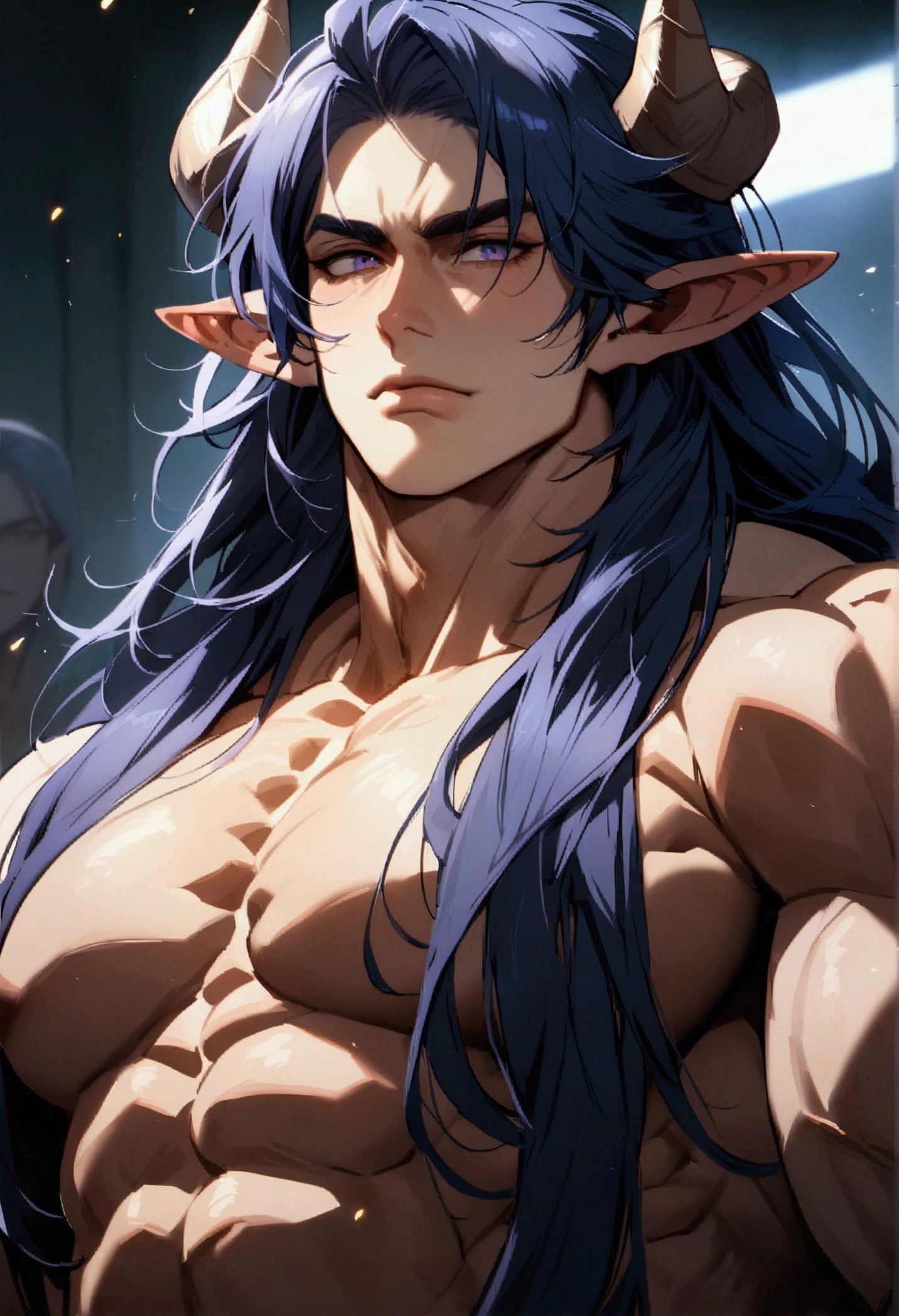 Top quality, Photorealistic, 8K, High Definition, absurd res, high res, ultra sharp, masterpiece, (masterpiece), best quality, expressive eyes, perfect face, Super eyes, masterpiece, highly detailed exquisite character art, epic fantasy digital art style, detailed digital 2d fantasy art, ultra-realistic, tall muscular male, handsome face, strong jawline, male large pecs, male butt, blue hair, glitter, god rays, vitiligo skin, green majestic eyes, light blue skin, wet, soaked, oily, sweaty, gay couple at the red carpet, elf ears,