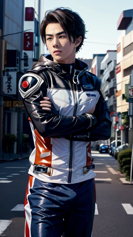 Backstreets,    Japanese ,    handsome young man    , Glowing Kamen Rider Suit        , 18 years old,     Toned and Muscular     ,  penetrates ,    、Sensual appearance,    Crotch Bulge  、I'm going to ejaculate、