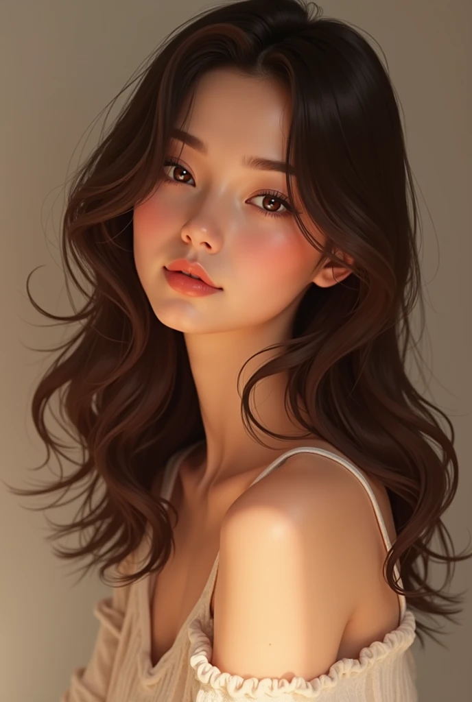 brown hair girl with ponytail naked
