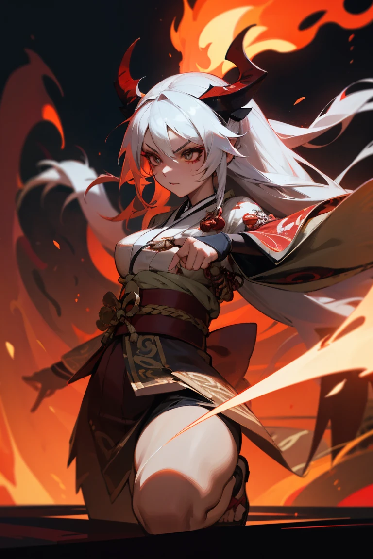 masterpiece, best quality, official art, extremely detailed CG unity 8k wallpaper, 1girl, kung fu, fighting stance, open palm, <lora:ExplosionMagic:0.7> explosionmagic , excessive energy, smoke, glowing aura, swirl, outdoor, temple, night, fire