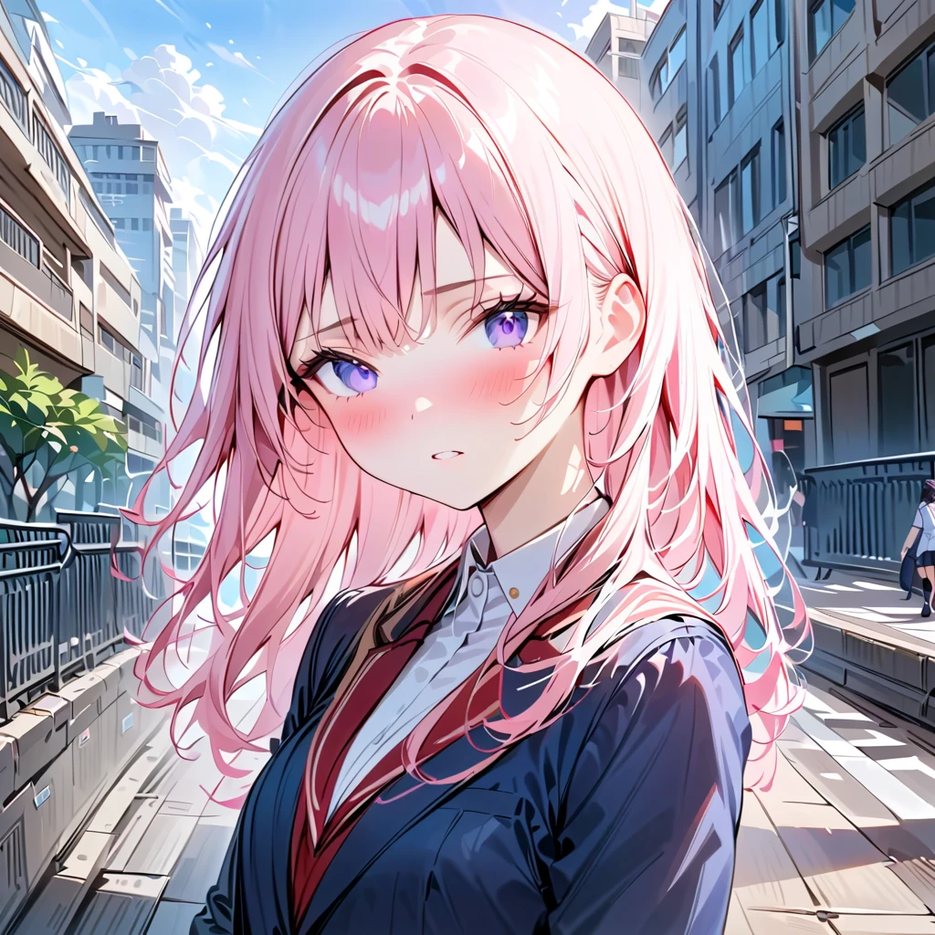 NoBody,(masterpiece, best quality:1.2), 1girl, solo, school uniform, in realistic city