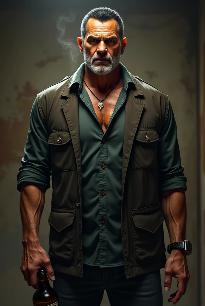 Um rei lascivo, pervertido, imponente, 60 years old, olhando para o espectador, pose sexy, vista frontal, corpo inteiro, olhos de cor azuis, grey short hair, thick grey beard, he is wearing a very tight blue medieval robe, large pecs, He's in his room, your crotch has a huge bulge, Obra-prima maravilhosa altamente detalhada, beautiful cinematic light deep focus, elegante, pintura digital, liso, sharp focus, golden ratio, dramatic lighting, 8k, pixiv, bara