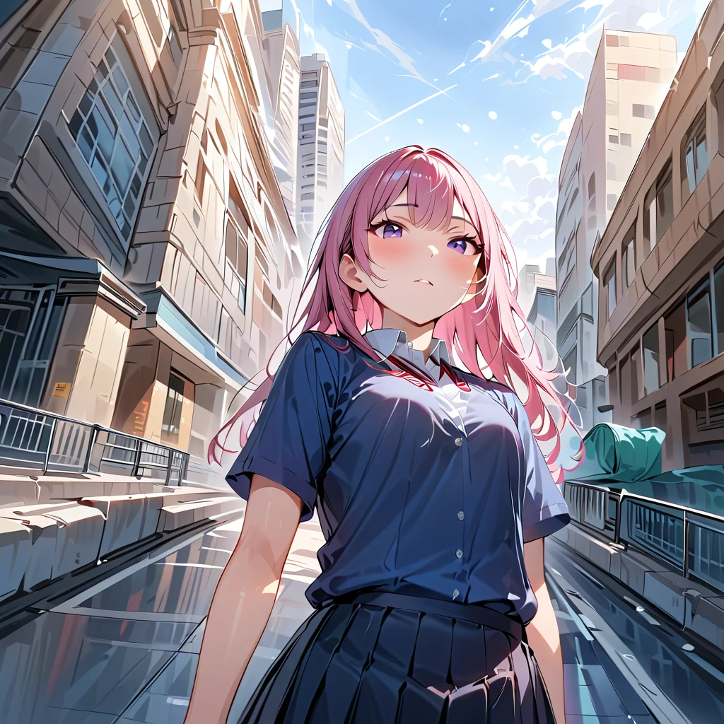 NoBody,(masterpiece, best quality:1.2), 1girl, solo, school uniform, in realistic city