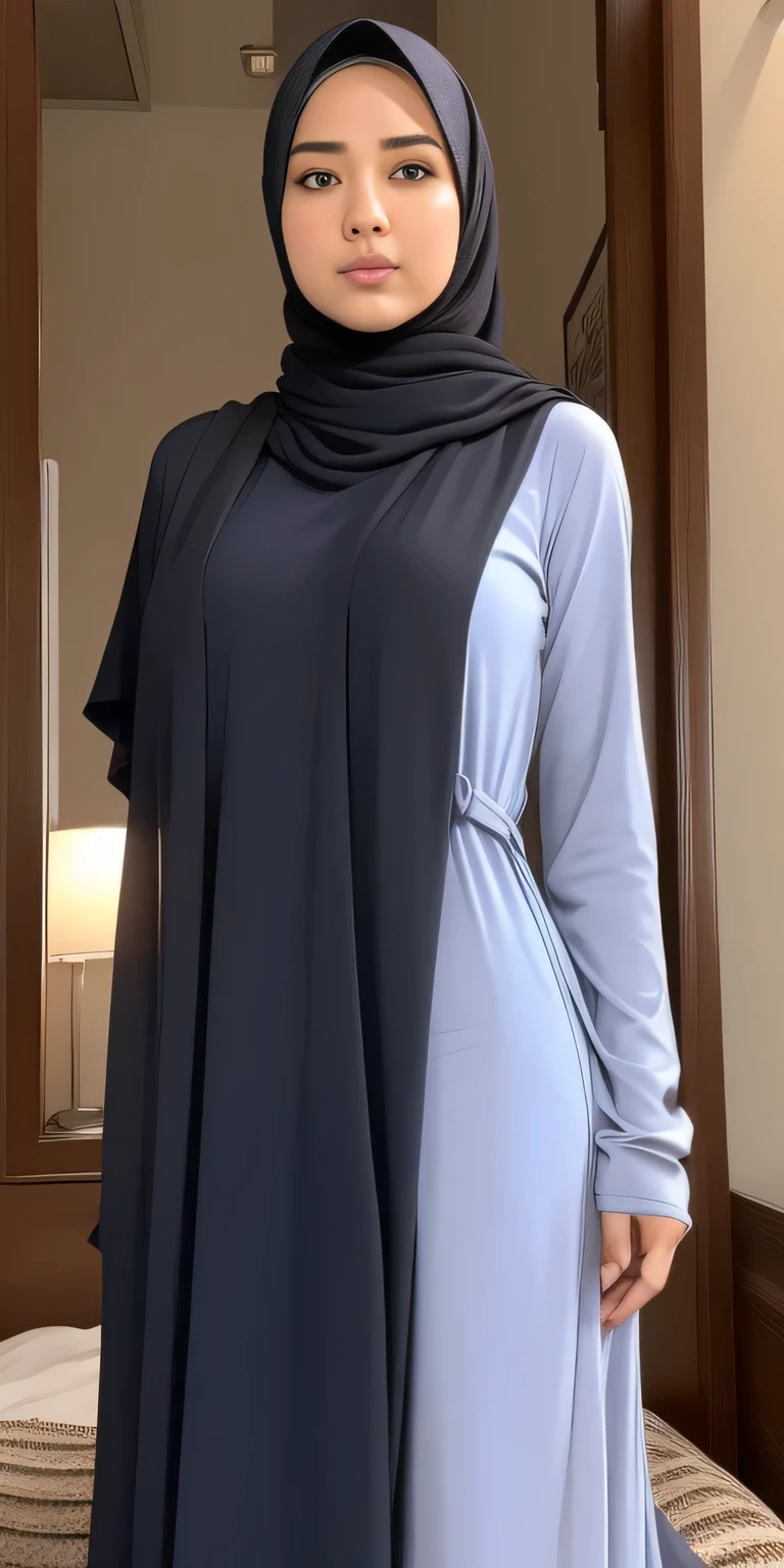 (fermer),brut, meilleure qualité, Haute résolution, belle femme malaise en hijab,chef-d&#39;œuvre, corps parfaitement ajusté, gros seins, de grands yeux magnifiques, doux sourire,beau visage,cuisses épaisses, femme debout sur une marche avec une main jusqu&#39;à son visage,porter une jupe longue Plizkit ,hijab blanc, pose décontractée, hijab, Belle fille, Femme mignonne,  femme adorable, fille attirante, portrait de fille, en vêtements blancs, avec un joli look,très attrayant et beau, Excellent éclairage, Couleurs vives, Des lignes épurées