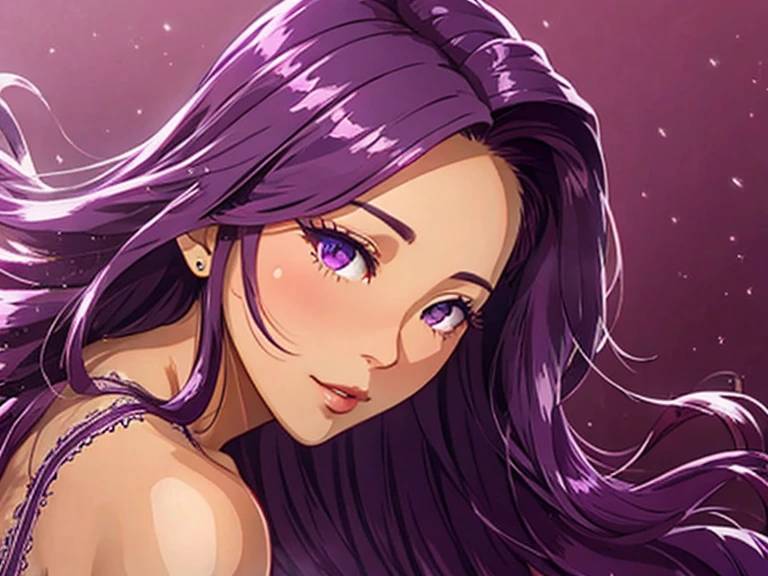 A tanned asian model! purple sensational bride with long wavy curls, a naturalistic and photographic, hyperrealistic and detailed, extreme quality, realistically textured mature composition, abstract background, Real Seira Sodeshiro. depict private pleasure!, captivating biography, exact proportions!, detailed anathomy!,
