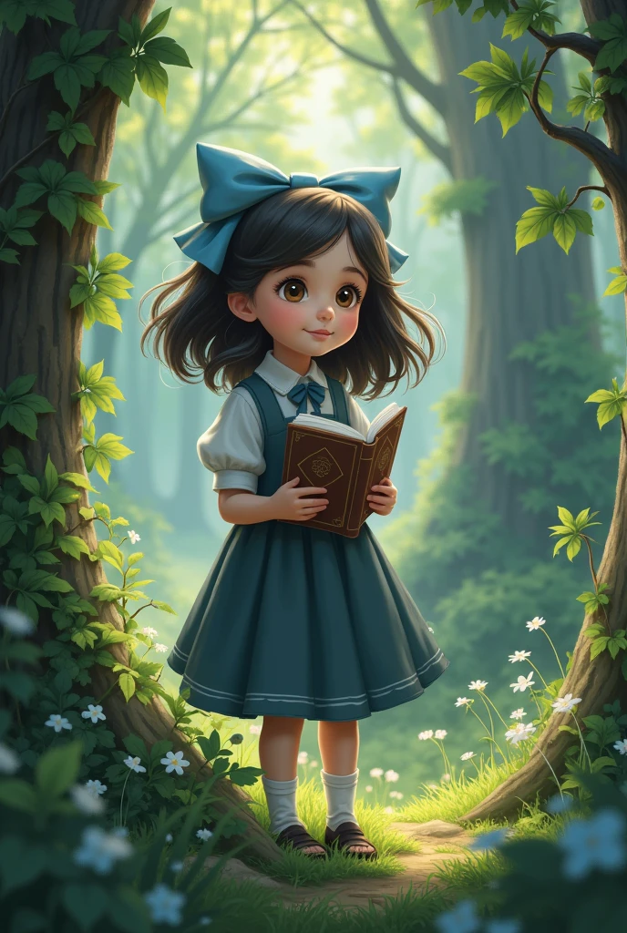 obra-prima, melhor qualidade, alta qualidade, papel de parede 8k extremamente detalhado da unidade CG, uma cena encantadora e sonhadora de uma floresta de fantasia, with tall trees, cogumelos brilhantes e vales de fadas ocultos, Uma menina de 6 anos feliz e um cachorro pequeno passeando na floresta, creating a sense of mystique and enchantment, Artistic Station, digital illustation, intrincado, trend, pastels colors, oil-painting, fotografia premiada, Bokeh, profundidade de campo, HDR, flor, chromatic aberration, fotorrealista, extremamente detalhado, trending on ArtStation, trend at CGSociety, intrincado, alto detalhe, Dramatic, arte no meio da jornada