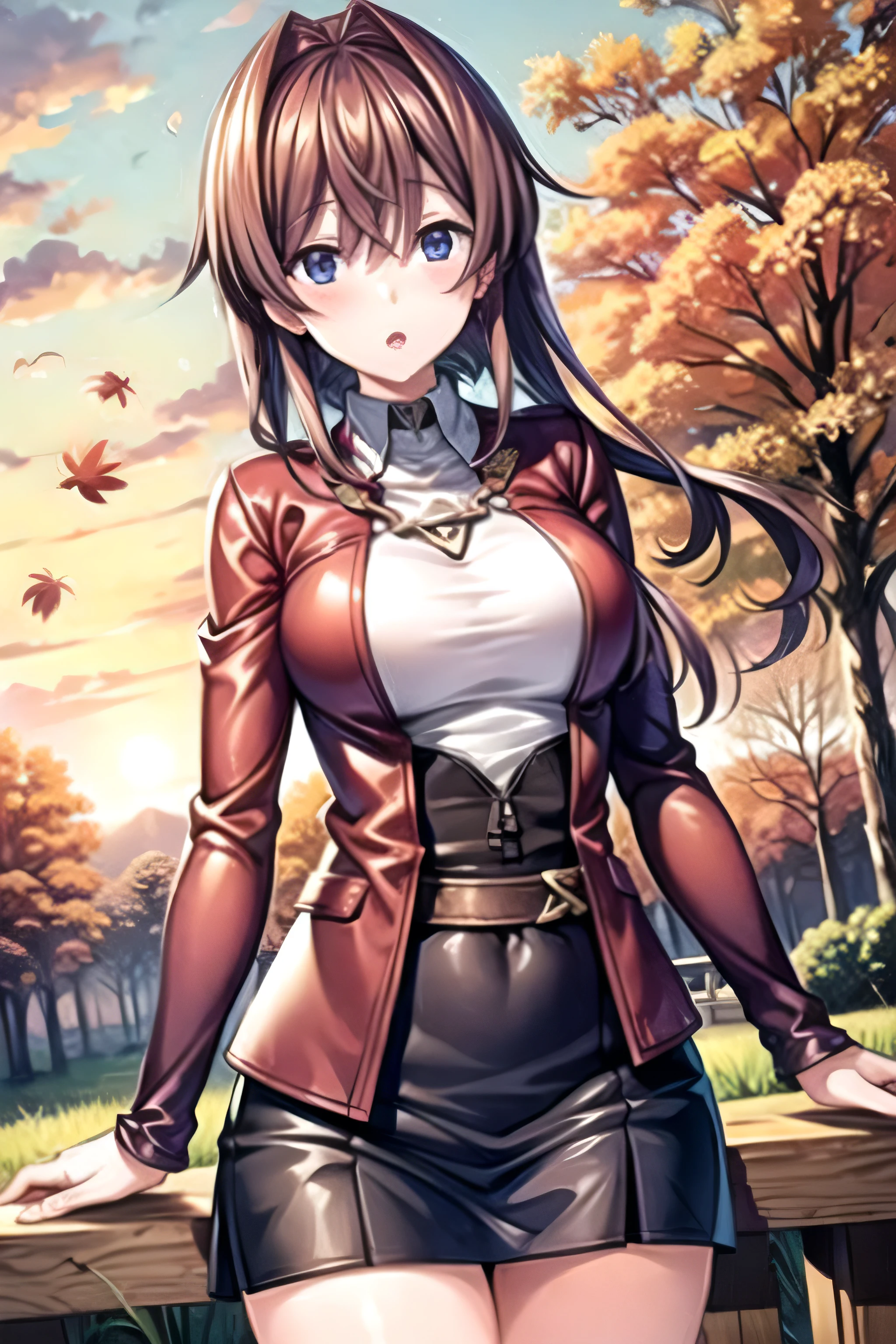 (( best quality)), Early Autumn,  muffler 
