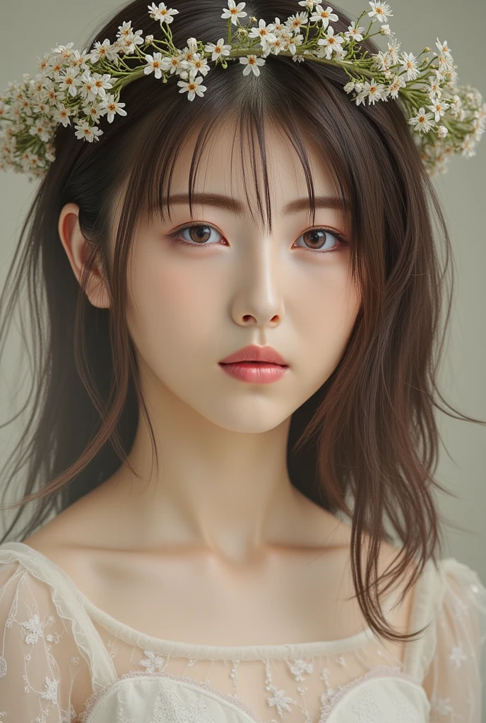 Best quality, masterpiece, (fidelity: 1.2), 1 girl, brown hair, brown eyes, front view, detailed face, beautiful eyes