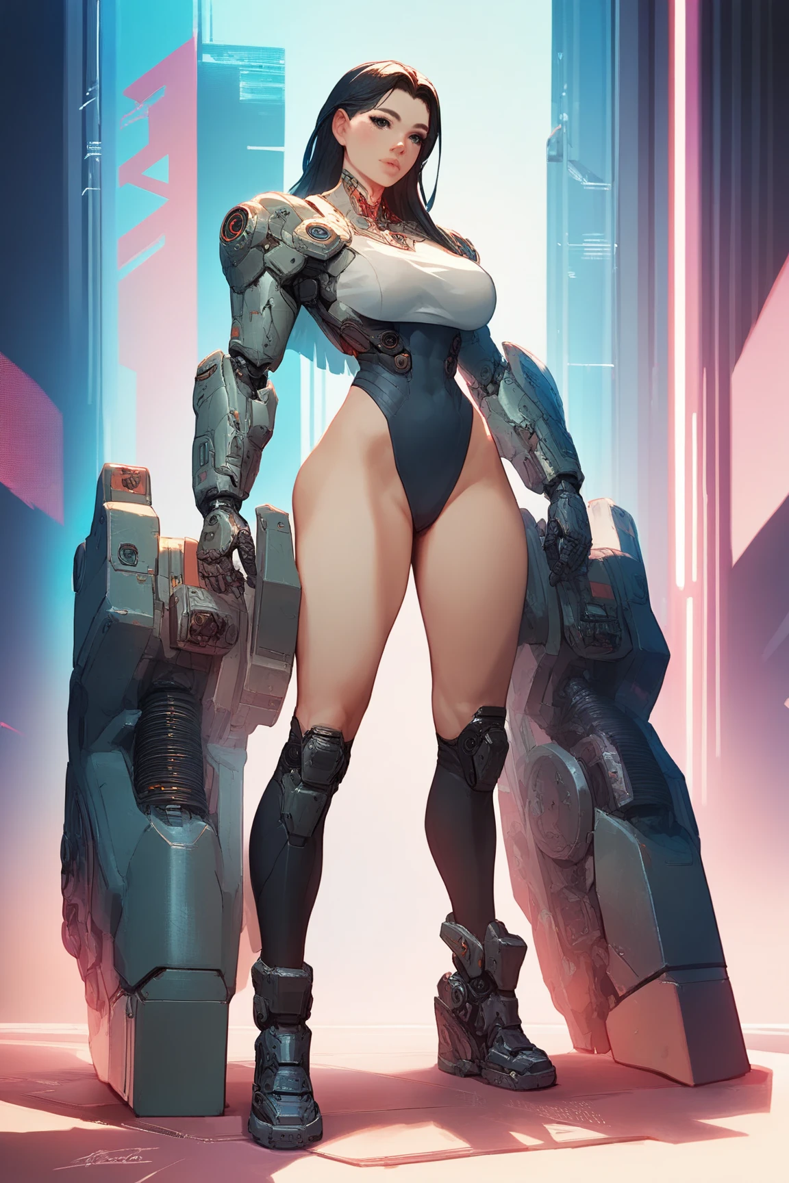 1girl, cowboy shot of a beautiful woman in empress gown, (brown skin : 1.5), (large brown eyes : 1.6), cold gaze, (ultramarine-blue hair, french braid hair : 1.5), ((very huge breasts, wide waist and huge buttocks, thigh gap)), deep sea palace, masterpiece, best quality, 8k, ((NSFW)), (((accurate anatomy))), ((wide hips)), (((Huge breasts))), ((long legs)), (((Massive Female Bodybuilder))), ((((Muscular Legs)))), (((((Huge Muscles)))))