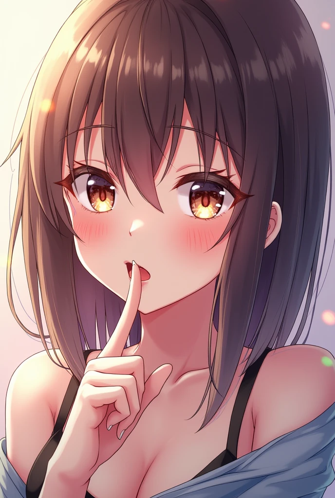 An anime,  sucking a penis while looking at me