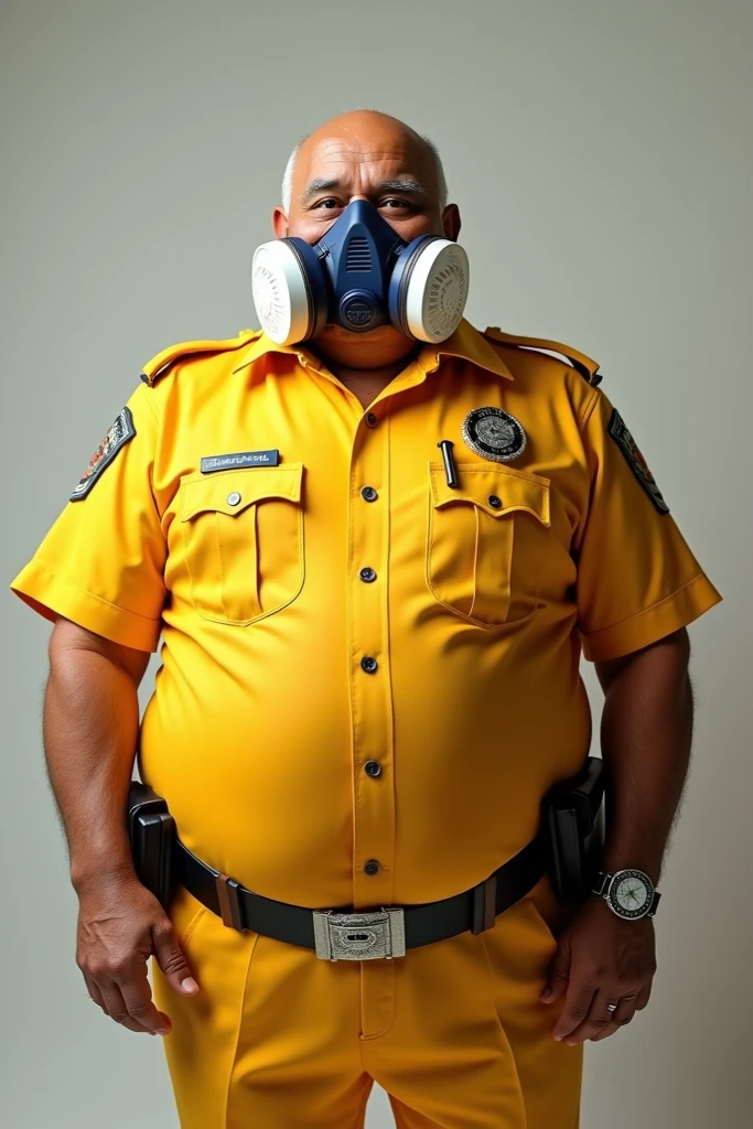 Clad in a worn, patched-up gas mask, Maximus stands tall with a rugged, scarred demeanor. His hazel eyes, sharp even behind the mask, exude a mix of confidence and sarcasm. He wears a tattered, modified uniform, adorned with various makeshift medical tools.
