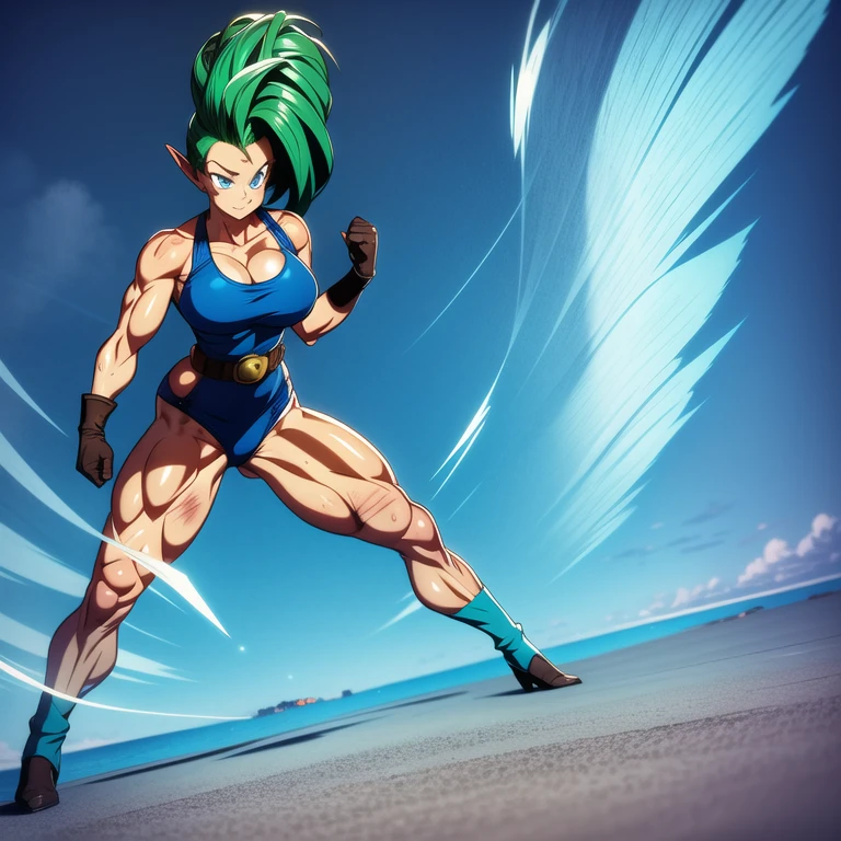 dbsuper style, 1
Girl, captain mizuki, green aura, super saiyan's aura, belt, pointed ears, elf ears, ocean-green colored hair, huge hair, bruise, bruise on face, clenched hands, frown, gloves, blue eyes, grey gloves, evil grin, medium breasts, Aura around her, solo, high ponytail, mouth opened, furious, pirate's clothes, powering up
, ((masterpiece)) 
