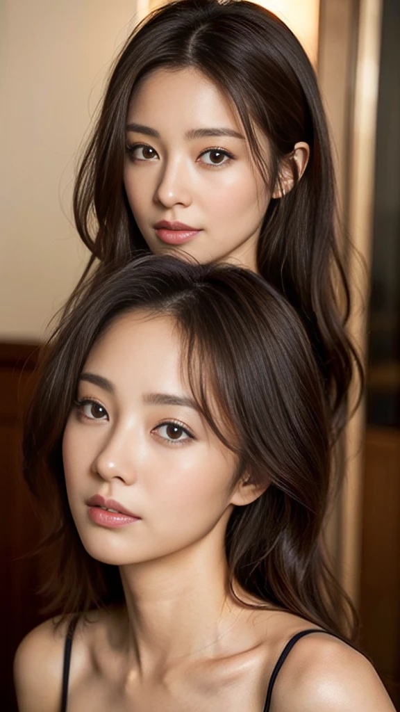 dark brown hair、light brown eyes、Japanese actress face、 lady、I'Iは彼とIが好きです'I'Iは20歳くらいです.、(intricate details:1.2)、(which one is the top?:1.4)、 (ultra high resolution:1.2)、ultra high resolution、(finely tuned)、(detailed facial features)、nffsw、8K resolution、D cup size breasts、long hair、up hairstyle, up hair、bun hair、1 girl, A look of deep sadness, (Highly detailed beautiful face), (blackのカットソーキャミソール:1.5),black close-fitting shorts、 (bare shoulders:1.3), (highest quality:1.4), (Super detailed)、beautiful fair skin, Angle from above、 spread your legs wide, open your mouth a little、Visible legs、Pose of Weakness、obscene pose、Street fashion、very sandals、