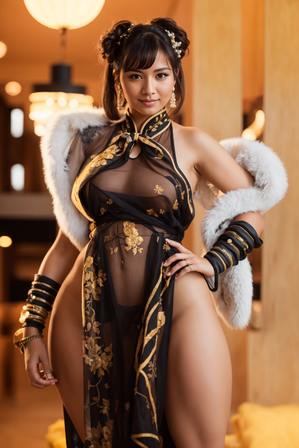 GEISHA ,CHUBBY, BBW, photo vintage, visage feminin parfait, , tache de rousseur, 1788, big huge TITS, ( breasts SIZE : 64H, )FRONT VIEW, Rembrandt LIGHT , EXTREME LONG V-NECK, BIG CLEAVAGE, BEAUTIFUL EYES, BEAUTIFUL HANDS, LIGHT SMILES, PERFECT FACE, tres long décolleté , NECKLACE, RING, JEWELERY RICH, SFW, FULL BODY, COLORFUL, SEXY ROYAL LINGERIE, ENORMOUS BREAST, AROUSED, PERFECT BODY, BLACK GOLD COSTUME, MARVELOUS LEGS, JAPAN TEMPLE BACKGROUND, VERY BEAUTIFUL AND DETAILLED FACE,