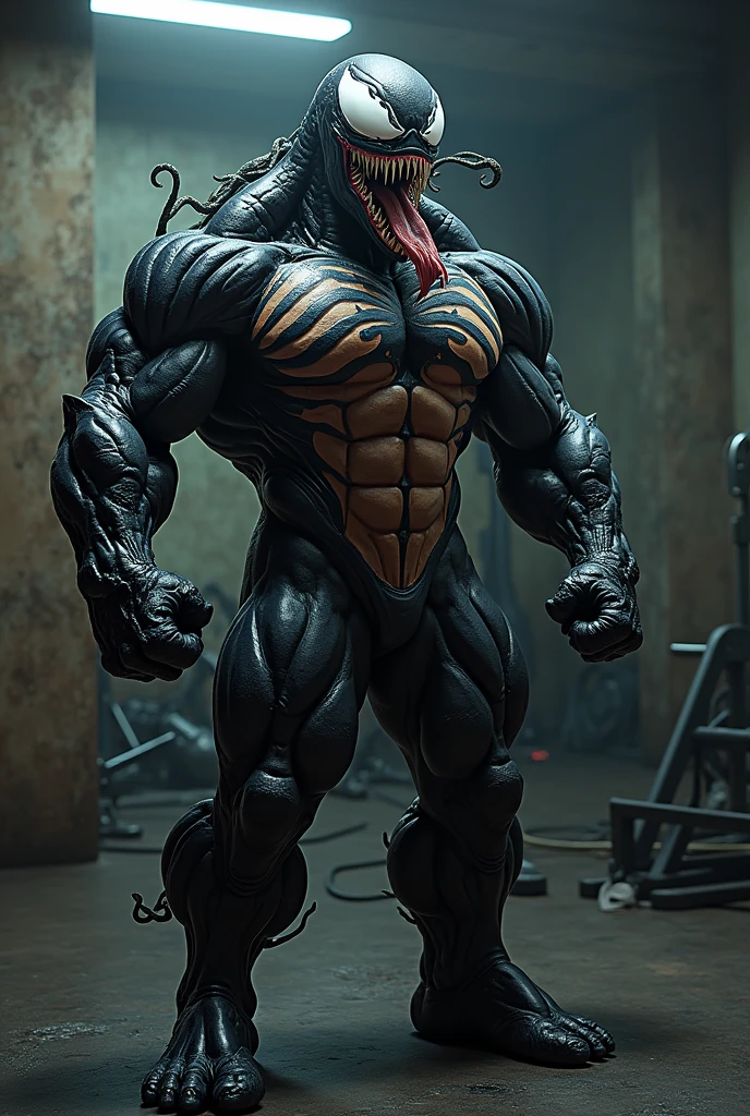 Muscular humanoid dragon with brindle scale