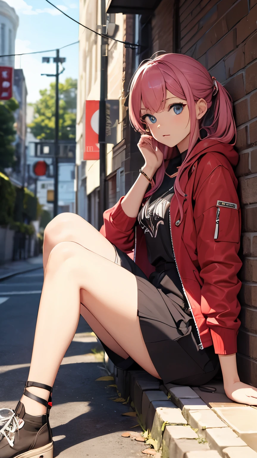 Nino Nakano,Pose sexy,uniforme escolar,ciudad