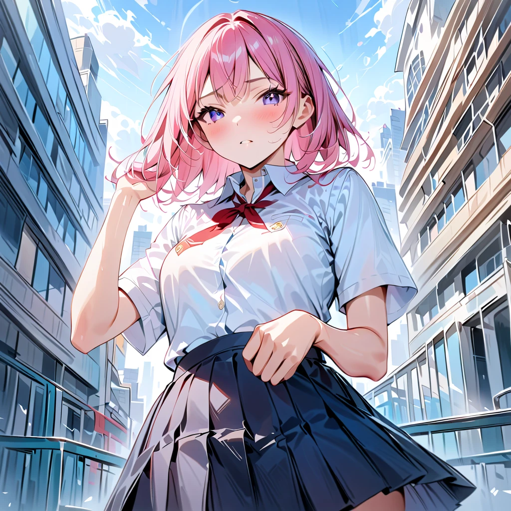 NoBody,(masterpiece, best quality:1.2), 1girl, solo, school uniform, in realistic city