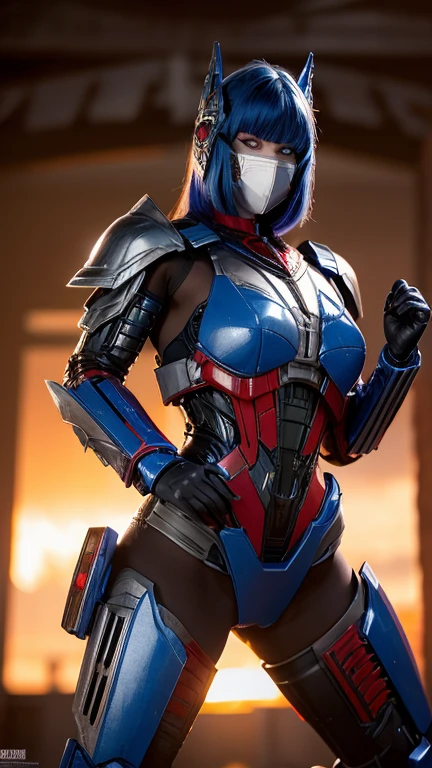 A woman with an extremely beautiful pale face. With beautiful, muscular and toned body. . moved with elegant grace as she prowled. . . Absurdly Beautiful Woman. Intricate detailed optimus prime Red/Blue BodyArmor. Intricate detailed. Optimus prime Face Mask. . Finger details . From below, detailed hands. Sharpness detailded.. . Dynamic angle. Hyper textured. Hyper detail textures. 3D. Hyper realism. Transform. Erotic composition. iron optimus prime facemask . Female Optimus prime. Cybertronian .. optimus Prime Battle mask. Female Optimus prime head. Real female optimus prime Body Armor with Battle damage. Female Optimus prime female tight bodysuit   . Amazing beautiful face. Gorgeous female transformer bodysuit. Semi truck transformer bodyarmor.   Blue lights .  brightness blue eyes. Cybertronian Red/Blue Metallic bodysuit. Sexyest female. . Seductive half naked female body. High detailed eyes