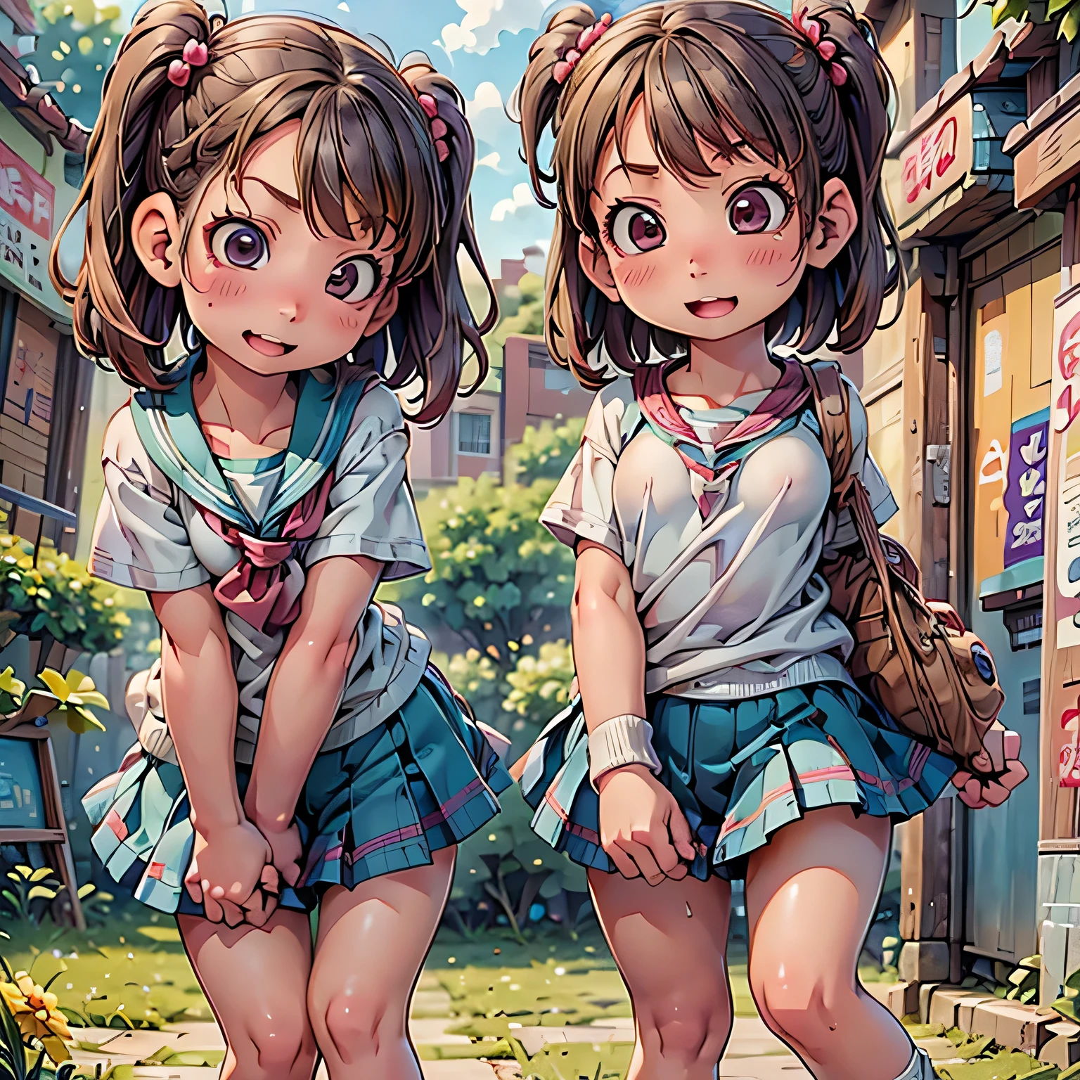 (( super detailed、 accurate top quality、 highdefinition images、4K、 source anime )、Precise anatomy、 Cute High Girl 、Busty