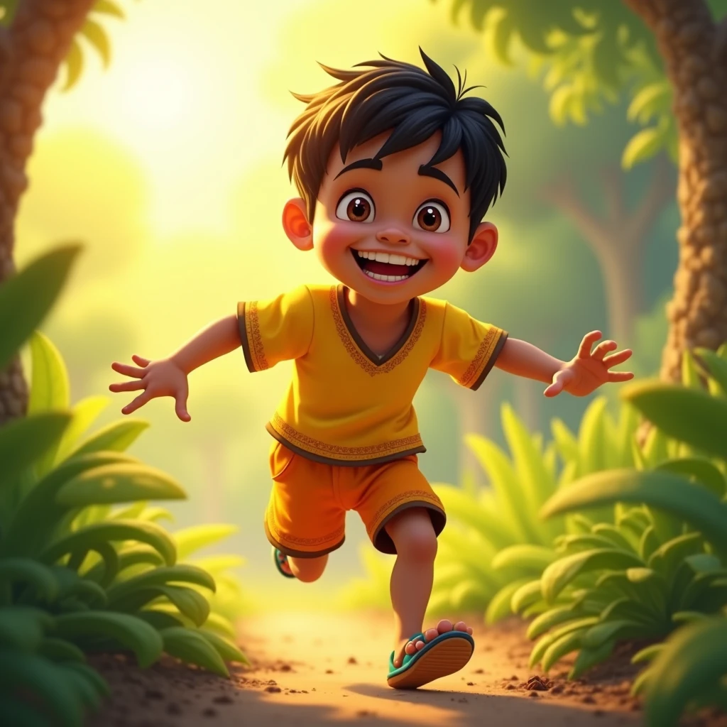 CHILD
(excitedly)
Wow!
CHILD
(excitedly)
Wow!
The child moves cautiously but excitedly through the forest,