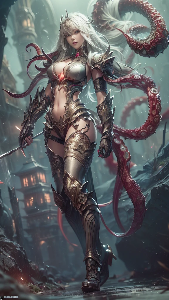 (Highest quality,4K,High resolution,masterpiece:1.2), (Ultra-detailed), (Slender beauty)(Age 27)(Holding a sword:1.3) (Dynamic Art), (looking at the camera) (Dragon Ball Z setting), (The whole body is visible)(Vision:1.8), (Realist,photoRealist,photo-Realist:1.37), (High resolution,High resolution), (Portraiture), (Vibrant colors), (Long legs), (A noticeably elongated face), (Wide range) (Hermosos Fine grain), (Beautifully detailed lips), (Highly detailed eyes and face), , Bright eyes Dynamic angles and postures, Sweatびっしょり, Sweat, (Long eyelashes), (Sharp focus), (Physically Based Rendering), (8 heads,Beautiful female warrior), (Mature Woman) (Leg spread), (intense), (expression of intense desire), (Motion Blur), (elegant), (Slim figure:1.3), (Inspired by anime), (Bright light), (Cinema Lighting), (Contrasting colors), (Mysterious atmosphere), (Action-packed scenes), (Unique Look), (impressive), (Reveal costumes), (Exciting), (Expressive), (Interesting atmosphere), (monster:1.4) ((Highest quality)),((Very detailed)),masterpiece,Absurd,Detailed face,Beautiful Face,(Fine grain, Deep Eyes),((Dynamic pose)), (((Long white hair,Adult beauty,Inspired by Akira Toriyama))),(((Bikini Armor))),grassland,((Fighting with the Giant Snake,)),Distant view Vision
Wide shot 広角
Long shot