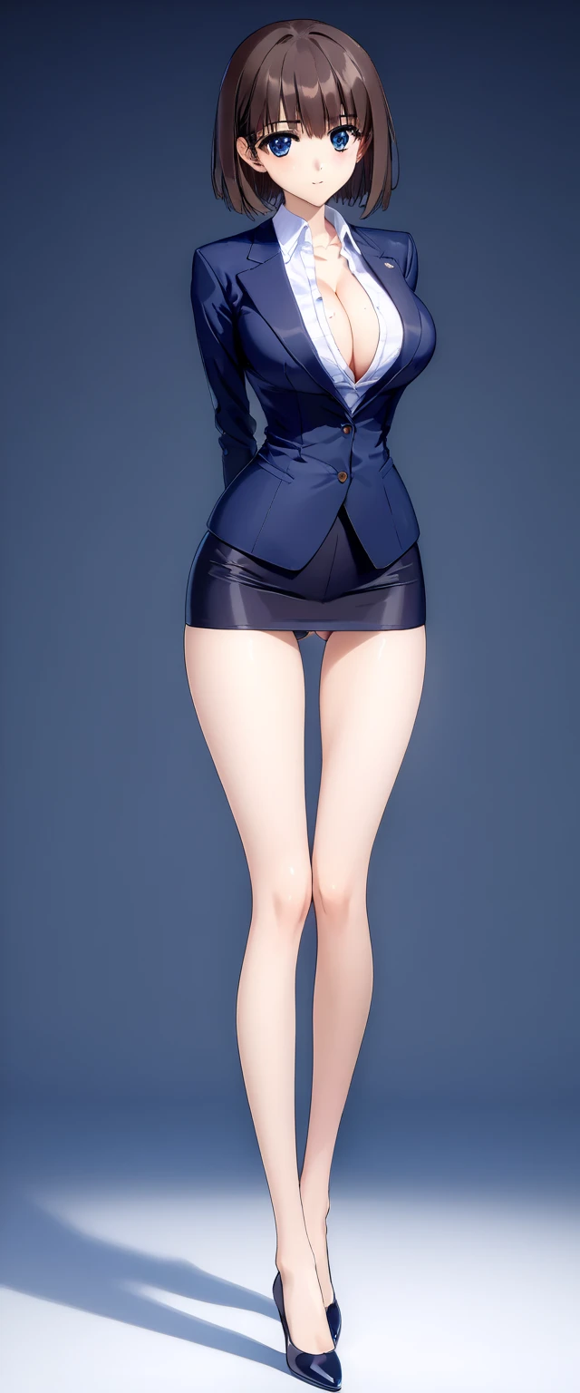 Business suit，short  skirt，The shirt，plumw，