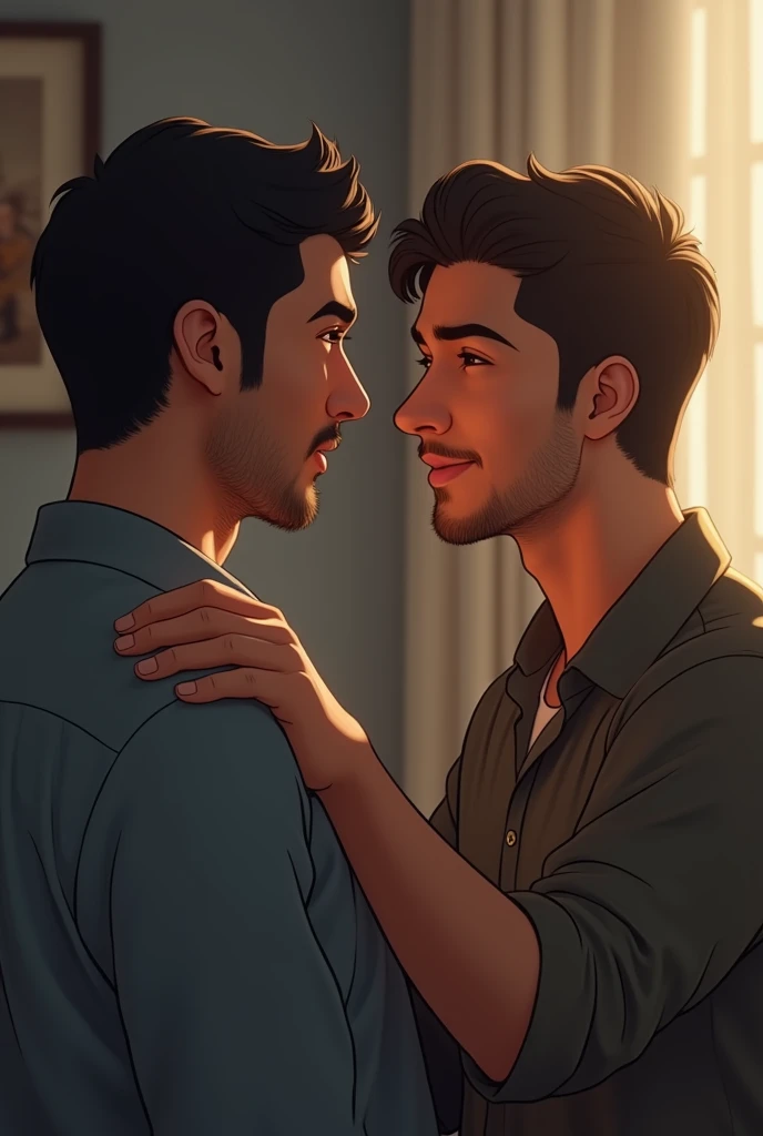 Men kissing
