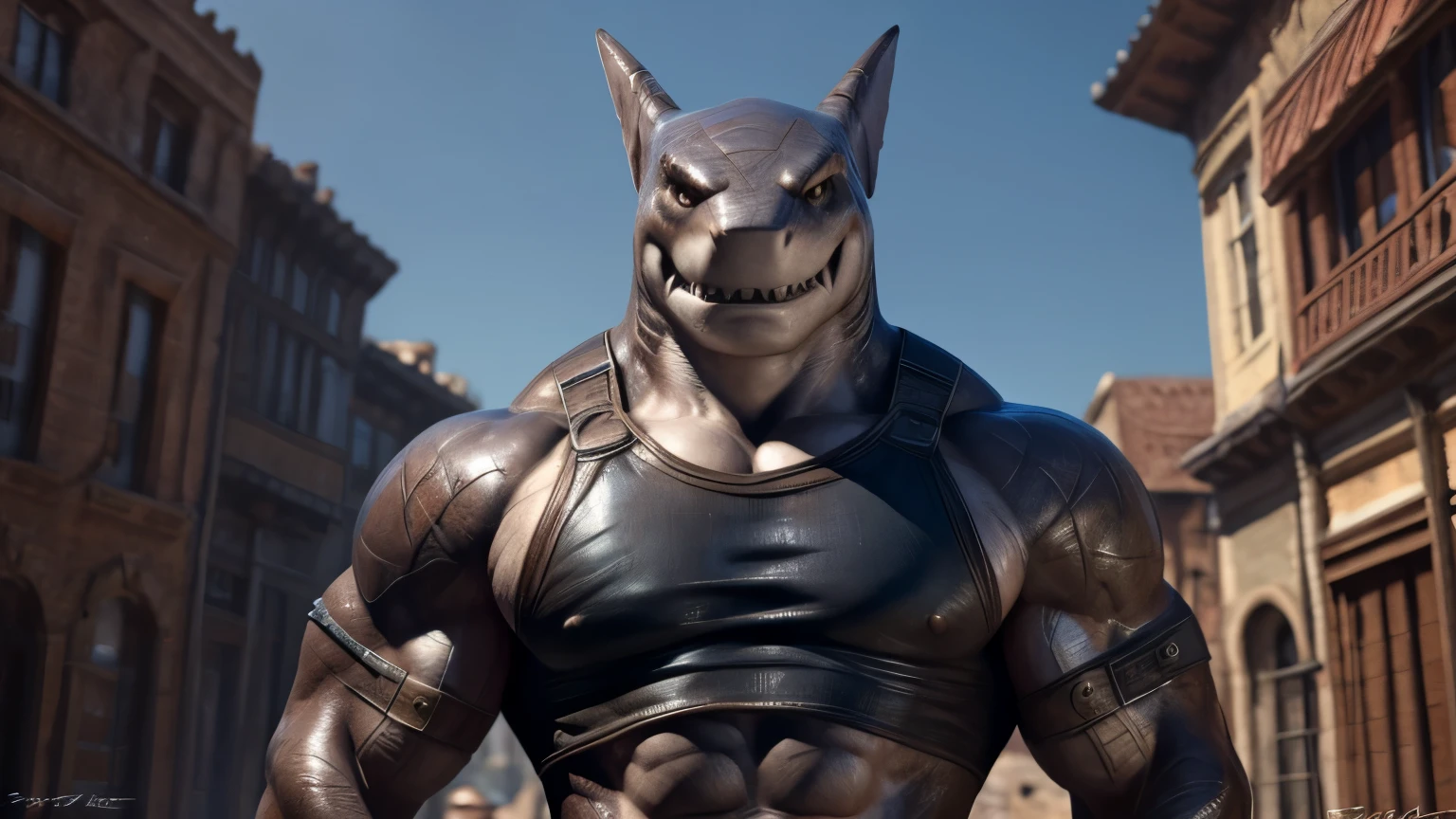 Plaintext 1. ((shark head:1.2+Shark skin:1.1):0.8+Marine classic),((Dynamic low angle:1.1)+(A lot of detail:1.1),(big muscular male:1.2,Ferocious muscle curves and textures, Ultra-detailed:0.9))
2. ((shark head:1.1+Shark skin)+(Dynamic low angle:1.1)+(A lot of detail:1.1)),((Induction belt belt:1.1),(Wear pants:0.Muscle Man 9),Sharp muscle lines, Ultra-detailed:0.9)
3. ((Male sharks:1.2+Skin spots and muscle lines are interesting:1.1):0.8,((The belt can be perceived:1.1)+(Pants mix and match:1.1)),(Dynamic low angle:1.1)+(A lot of detail:1.1))