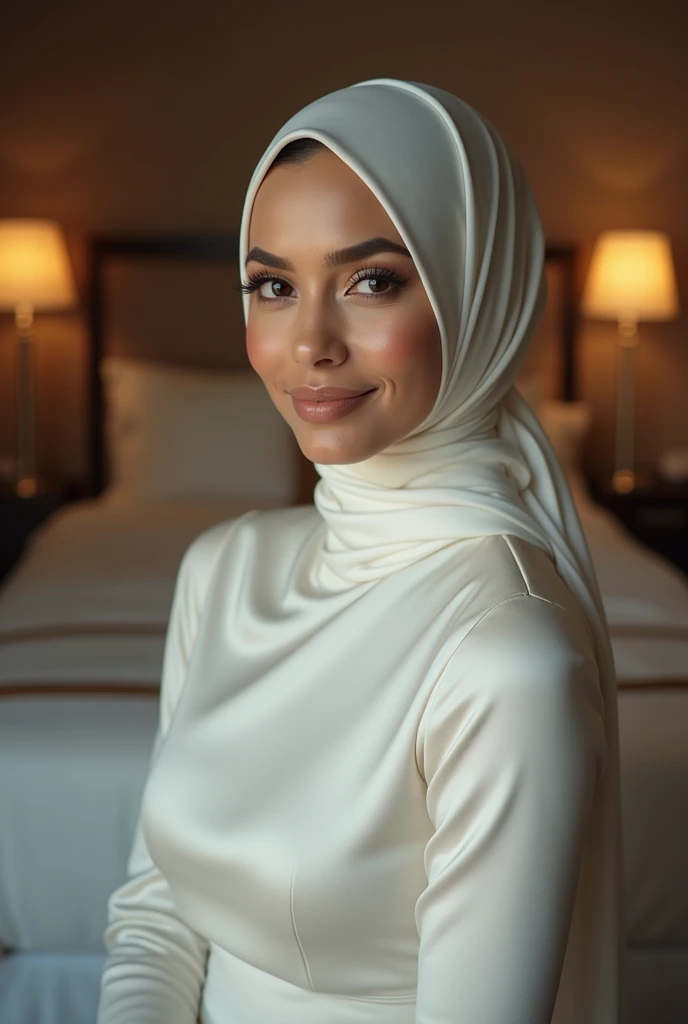 Tall,sexy thigh, Stylish big breast women in sexy hijab style