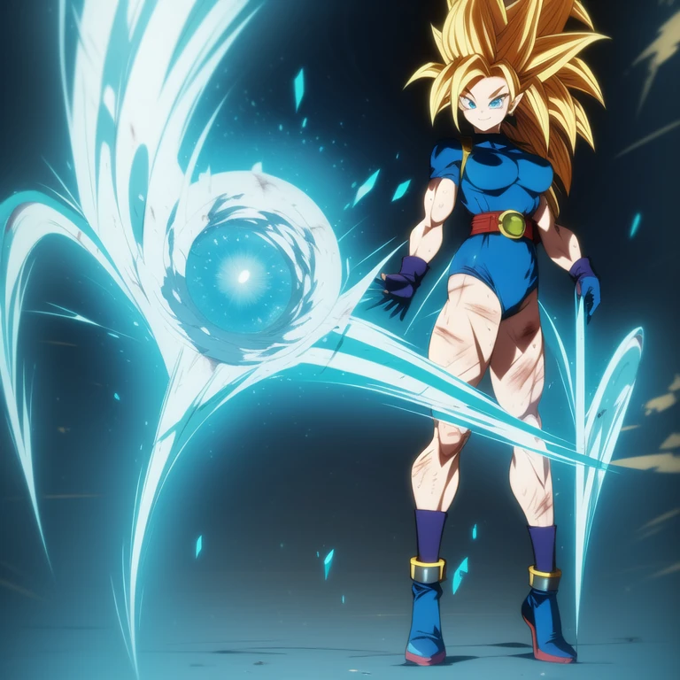 dbsuper style, 1
Girl, captain mizuki, green aura, super saiyan's aura, belt, pointed ears, elf ears, navy blue colored hair, huge hair, bruise, bruise on face, clenched hands, frown, gloves, blue eyes, grey gloves, evil grin, medium breasts, Aura around her, solo, high ponytail, mouth opened, furious, saiyan armor, armor,  powering up aura
, ((masterpiece)) 
