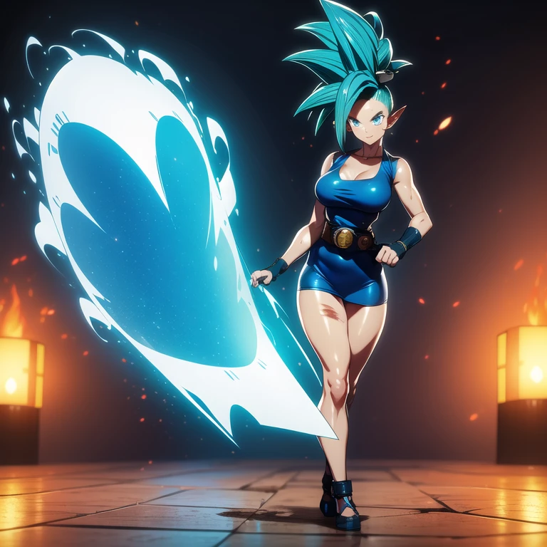 dbsuper style, 1
Girl, captain mizuki, green aura, super saiyan's aura, belt, pointed ears, elf ears, navy blue colored hair, huge hair, bruise, bruise on face, clenched hands, frown, gloves, blue eyes, grey gloves, evil grin, medium breasts, Aura around her, solo, high ponytail, mouth opened, furious, saiyan armor, armor,  powering up aura
, ((masterpiece)) 
