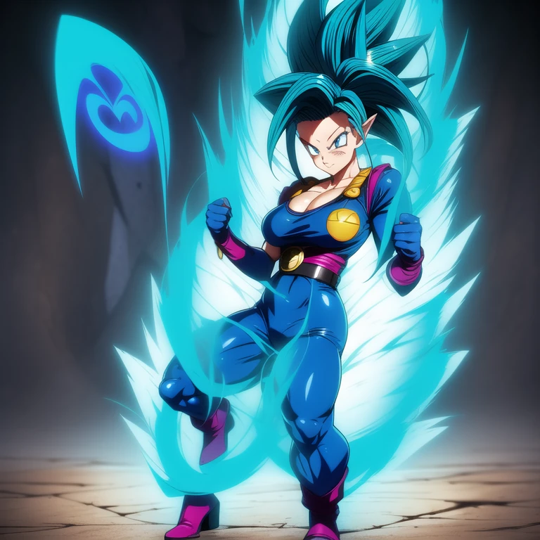 dbsuper style, 1
Girl, captain mizuki, green aura, super saiyan's aura, belt, pointed ears, elf ears, navy blue colored hair, huge hair, bruise, bruise on face, clenched hands, frown, gloves, blue eyes, grey gloves, evil grin, medium breasts, Aura around her, solo, high ponytail, mouth opened, furious, saiyan armor, armor,  powering up aura
, ((masterpiece)) 
