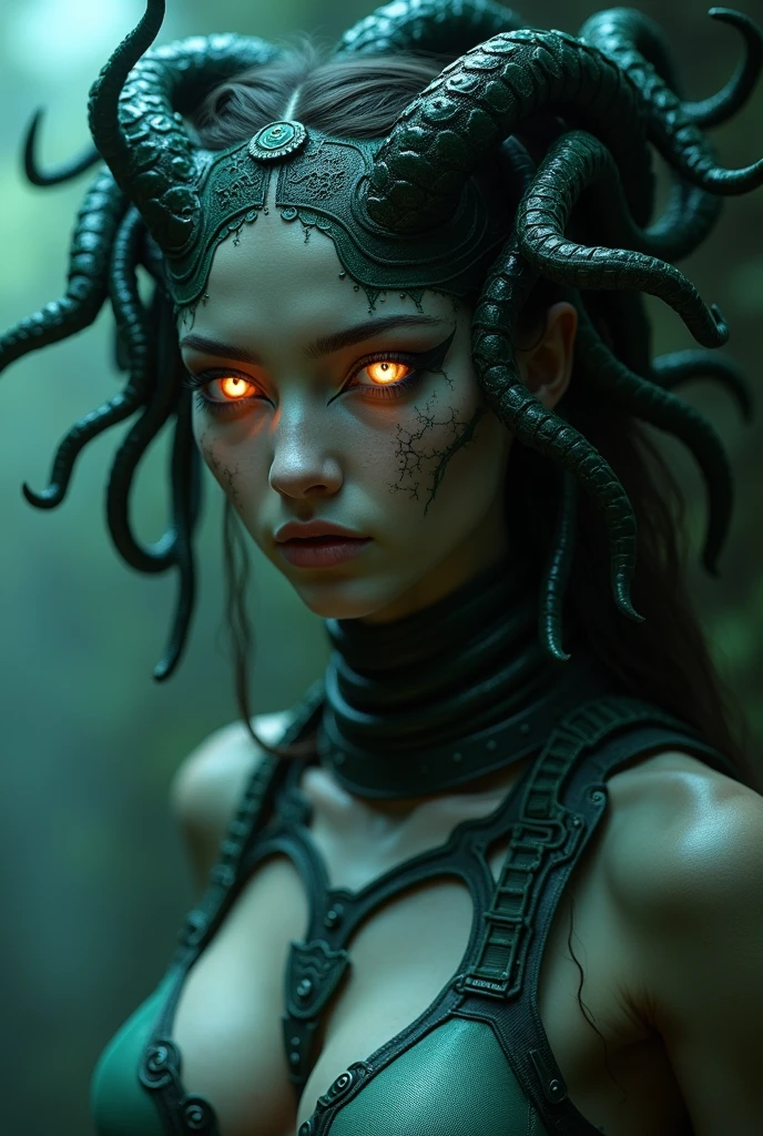 creature00d, older woman, tentaclepunk, j-horror, Refined, card background, blending, <lora:creature00d-000010:1>
