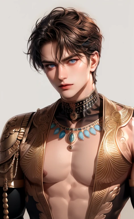 (masterpiece, top quality, Best quality, official art, beautiful and aesthetically pleasing:1.2), boy, Beautiful, Extremely detailed faces, (((big bulge, muscular, bulgeJ8)))), (fractal art:1.3), colorful, The most detailed, (perfect face), shiny skin, HDR, Cantoella, very detailed dress, detailed background, Undress