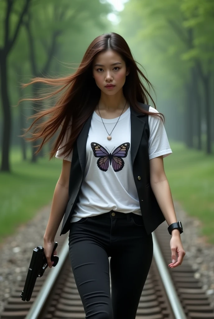 Girl and butterfly