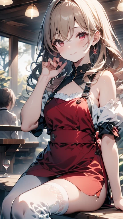 ((masterpiece, Highest quality)), High resolution, 8K, Cinematic Light, High Contrast, Written boundary depth, Strong brilliance, Detailed Background, One Girl, cute, Fine grain, Eyes sparkling, Detailed Iris, (Strawberry motif)、Beautiful breasts