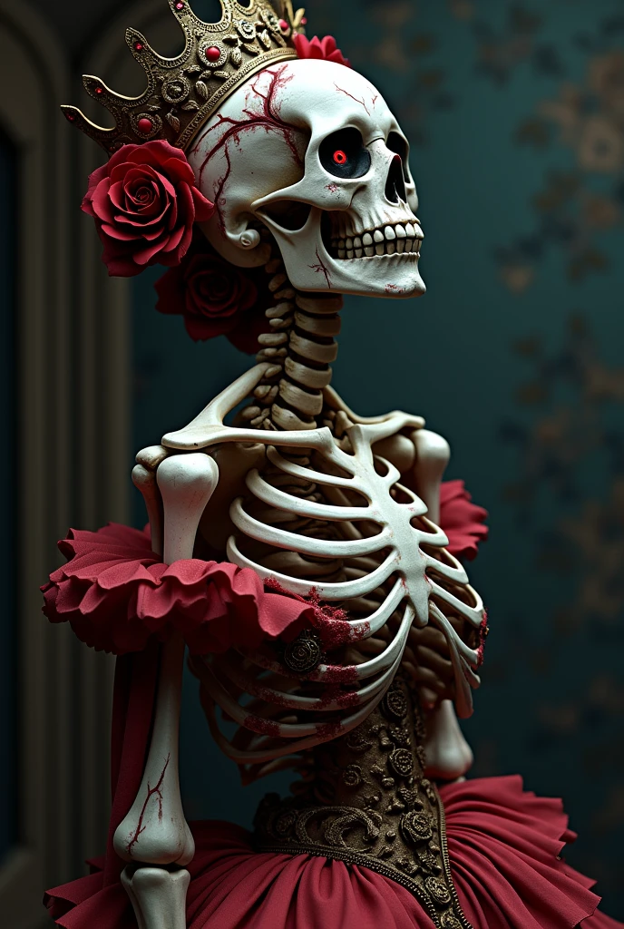 offcial dress,Skeleton skeleton,Scarlet