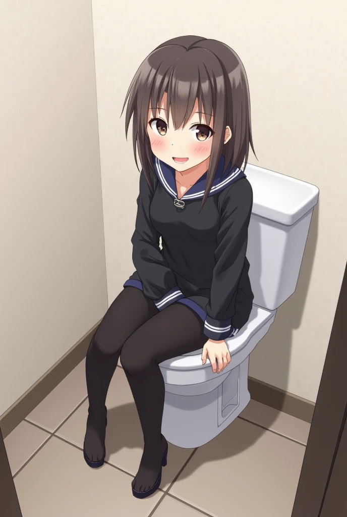 (1 tiny girl, girl with anatomically perfect body, ultra detailed hands, Perfect hands, ultra detailed face, cute eyes, pale skin, detailed pussy:1.1), (school uniform, long skirt), (have to pee, strong need to pee, can't stop peeing, sweat:1.3), (transparent peeing:1.5), (erotic twist of the body:1.2), (noon, takes to the in front of toilet:1.2), (blush, breathless, orgasm, ecstasy, head tilt, looking away:1.2), (closed eyes:0.9), Best Quality