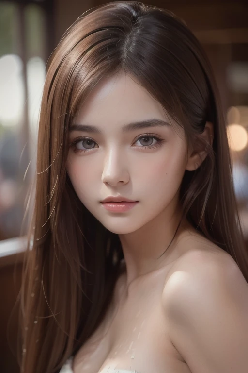 best quality, masterpiece, (realistic:1.2), 1 girl, brown hair, brown eyes,Front, detailed face, beautiful eyes