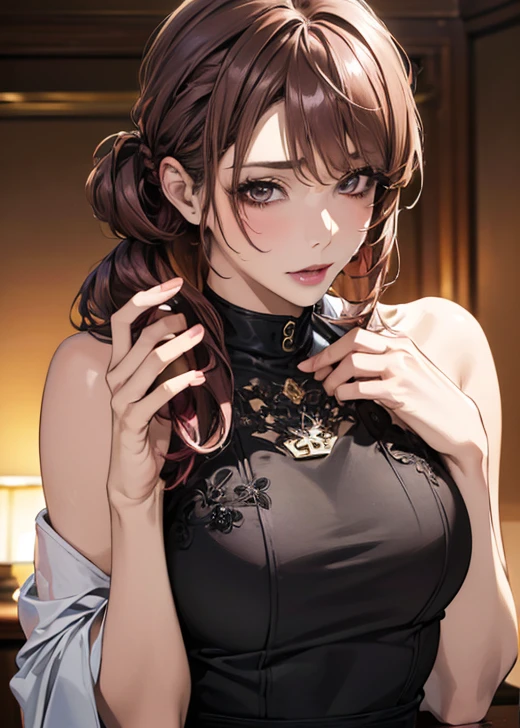 (( best quality)), (超 high definition), ( very detailed), (Detailed explanation), (( best CG  )), ( Masterpiece ), Super Fine Art 、( best quality, 8k, 32K), ( realistic :1.2), ( high definition),  very detailed,  very pretty face and eyes , 1 female,  Thin Waist, Delicate body, ( best quality,  Attention to Details , Skin Details), ( best quality, 8k, Oil paints:1.2),  very detailed、(Random Hairstyle:1.7)、 realistic depiction 、 high definition 、Carefully crafted down to the last detail、( Seduce Your Viewers:1.7)、(( bold composition:1.6))