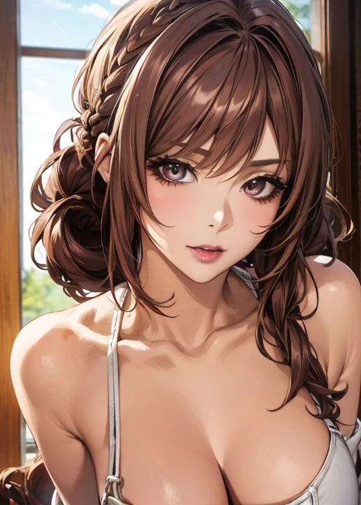 (( best quality)), (超 high definition), ( very detailed), (Detailed explanation), (( best CG  )), ( Masterpiece ), Super Fine Art 、( best quality, 8k, 32K), ( realistic :1.2), ( high definition),  very detailed,  very pretty face and eyes , 1 female,  Thin Waist, Delicate body, ( best quality,  Attention to Details , Skin Details), ( best quality, 8k, Oil paints:1.2),  very detailed、(Random Hairstyle:1.7)、 realistic depiction 、 high definition 、Carefully crafted down to the last detail、( Seduce Your Viewers:1.7)、(( bold composition:1.6))