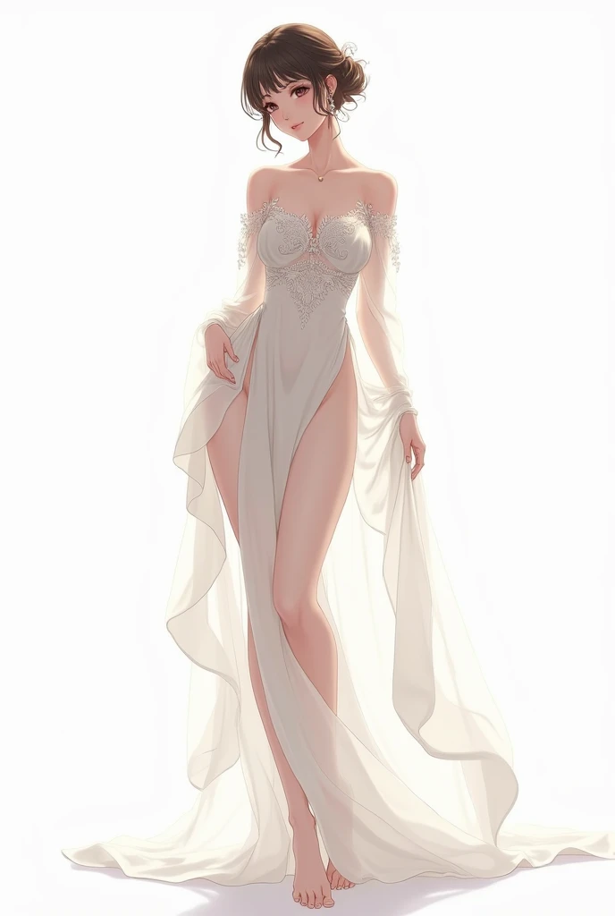a traditional asian bride, a full portrait image, the bride standing, wearing a white wedding gown, full gown touching floor, gown fabric shinning with shinning stones, wearing white shining high heels, beautiful detailed eyes, beautiful detailed lips, extremely detailed eyes and face, long eyelashes, photorealistic, 8k, high quality, ultra-detailed, studio lighting, vivid colors, intricate details, elegant, graceful, serene, ethereal atmosphere
